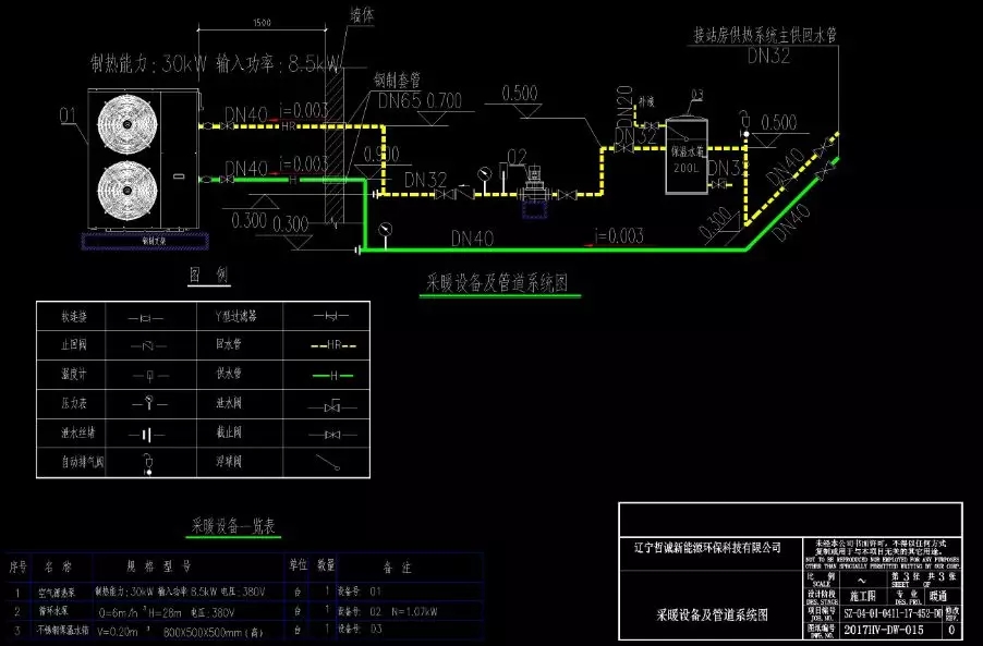 空氣源熱泵采暖工程設計圖 空氣源熱泵采暖工程設計圖